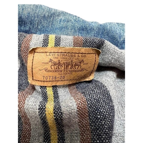 Vintage 90s Levi’s Blanket Lined Denim Chore Jacket SZ large - Picture 4 of 8